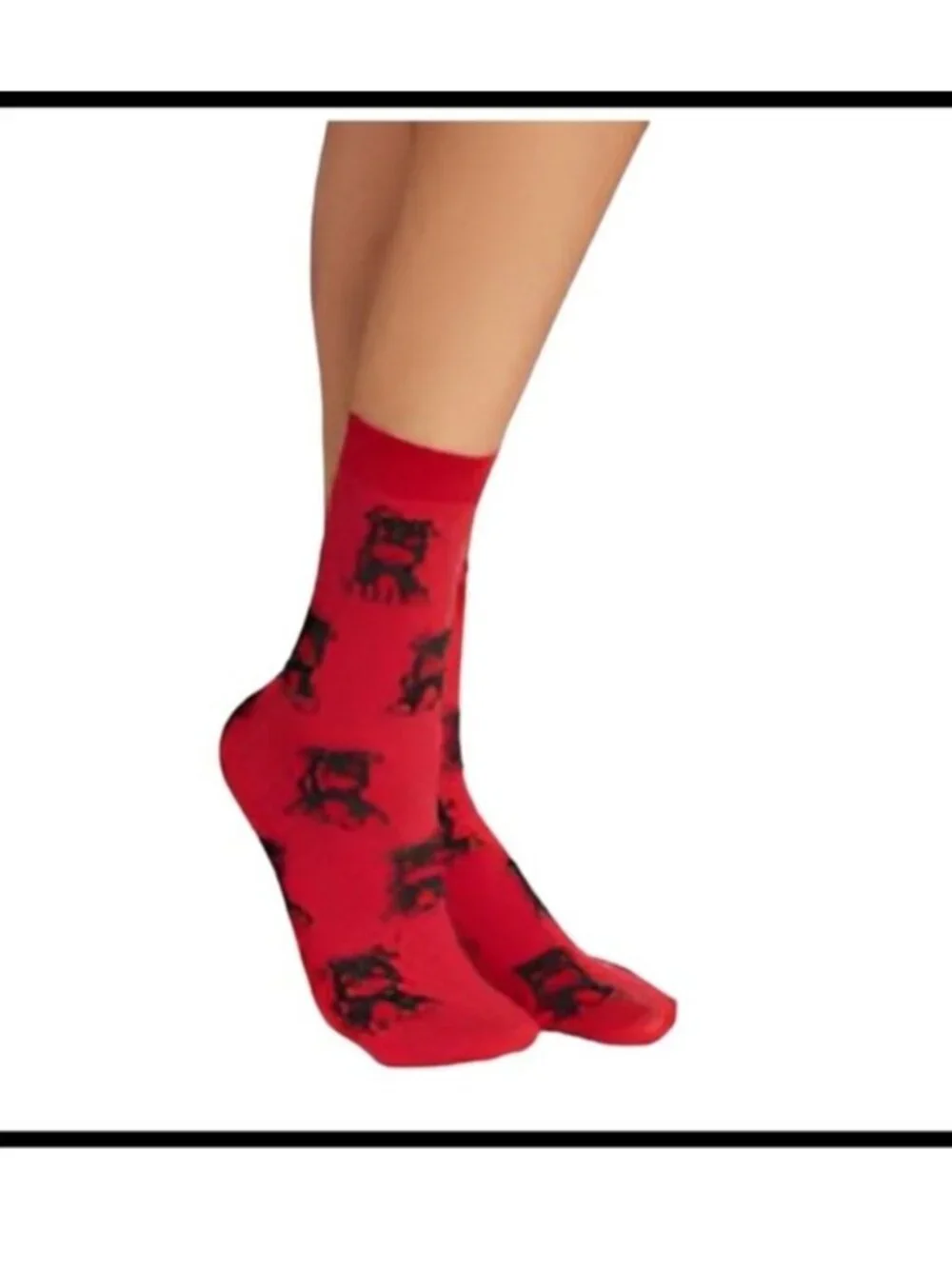 NWT Wolford Chinese New Year Year of the OX socks Red and Black OS